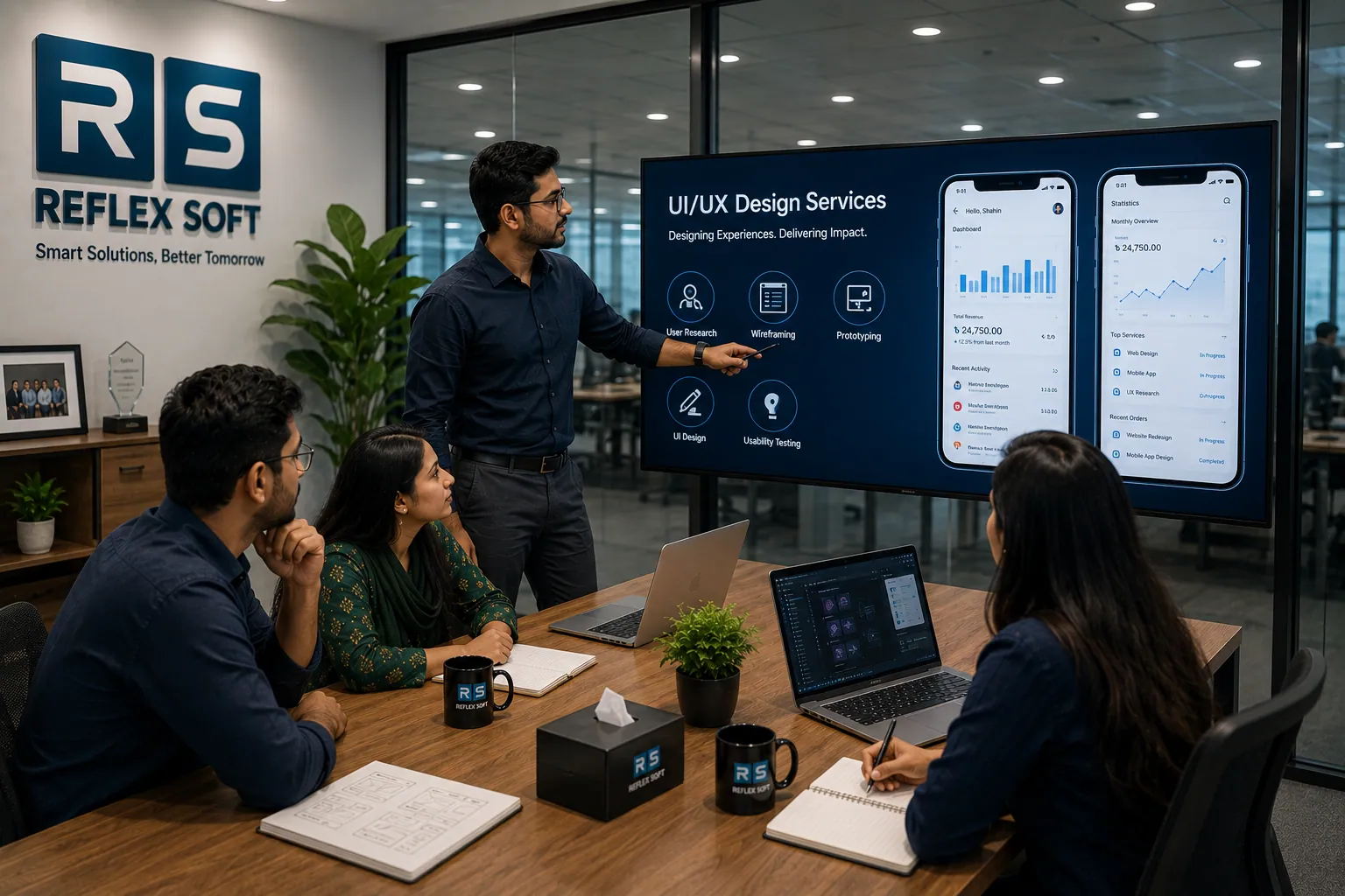 UI/UX design review with the client team